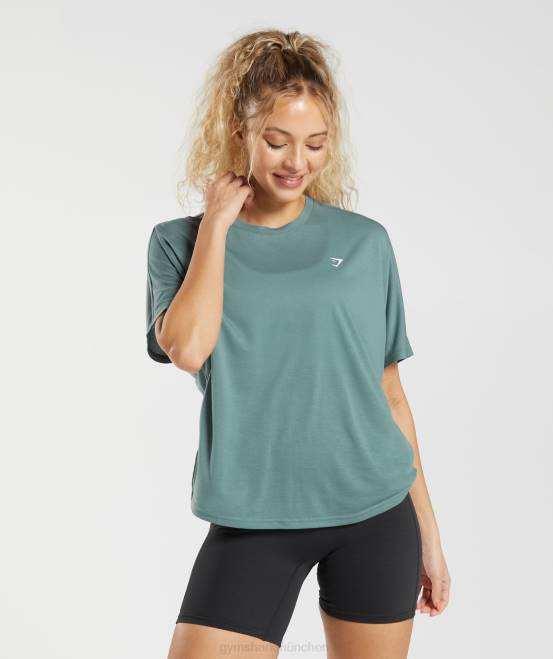 donnerblau Kleidung Gymshark Frauen superweiches T-Shirt 04P8415