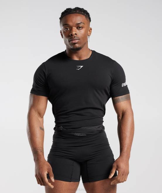 schwarz (ausverkauft) Kleidung Gymshark Frauen Singlet-T-Shirt 04P8497