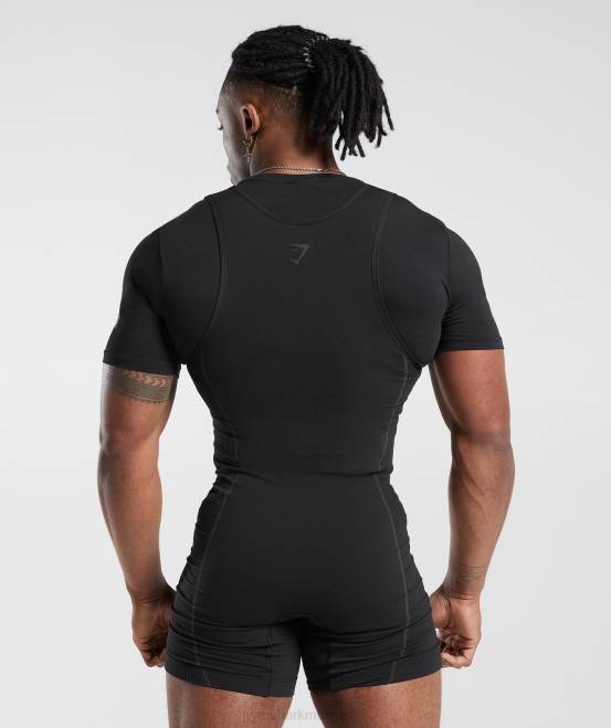 schwarz (ausverkauft) Kleidung Gymshark Frauen Singlet-T-Shirt 04P8497