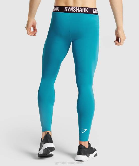 Blau Kleidung Gymshark Männer Element Baselayer-Leggings 04P81043
