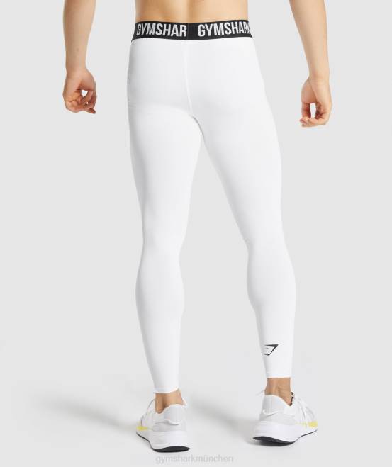 Weiß Kleidung Gymshark Männer Element Baselayer-Leggings 04P81035