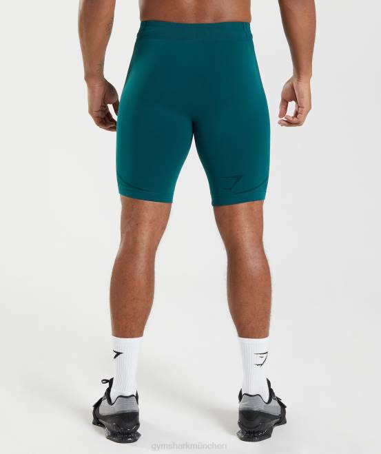 Winterblaugrün/Schwarz Kleidung Gymshark Männer 315 nahtlose 1/2-Shorts 04P81038