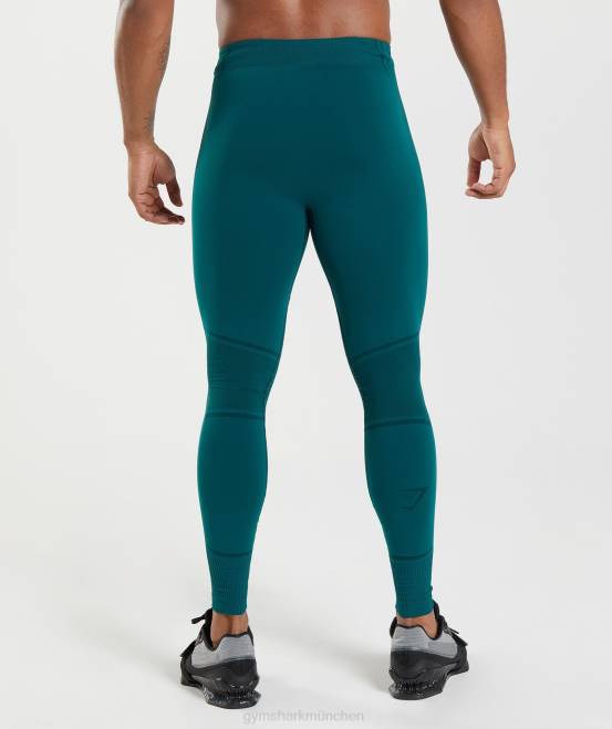 Winterblaugrün/Schwarz Kleidung Gymshark Männer 315 nahtlose Strumpfhose 04P81040