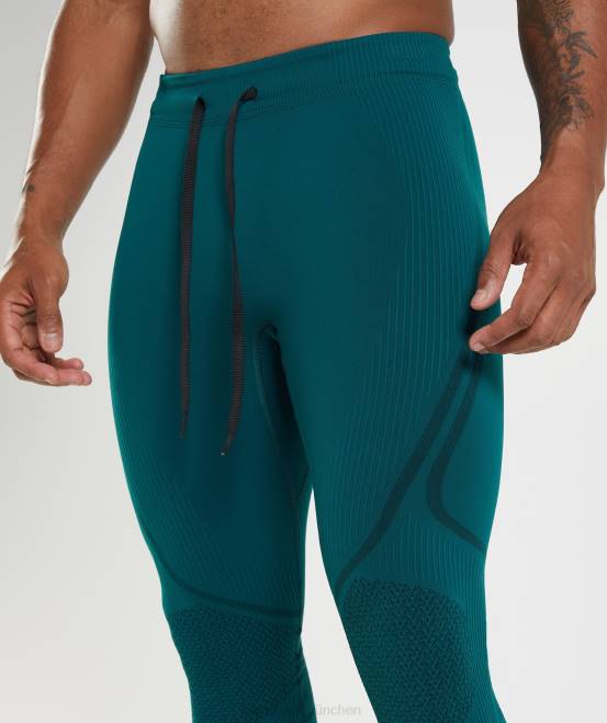 Winterblaugrün/Schwarz Kleidung Gymshark Männer 315 nahtlose Strumpfhose 04P81040