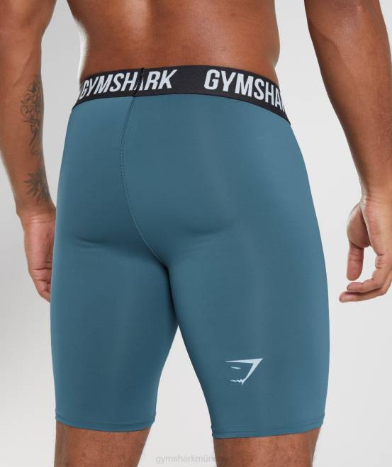 toskanisches Blaugrün Kleidung Gymshark Männer Element-Baselayer-Shorts 04P81042