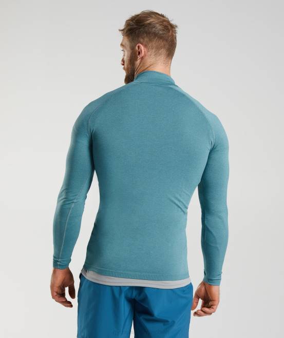 Donnerblau/Eisbergblau Kleidung Gymshark Männer lebenswichtiger 1/4-Reißverschluss 04P8857
