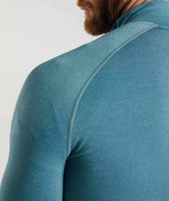 Donnerblau/Eisbergblau Kleidung Gymshark Männer lebenswichtiger 1/4-Reißverschluss 04P8857