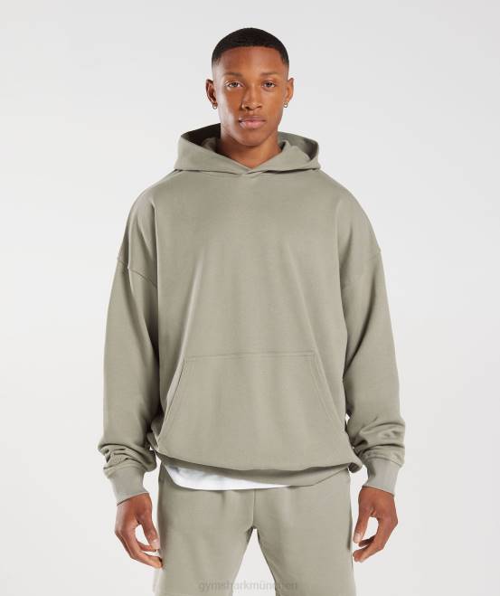 Ecrubraun Kleidung Gymshark Männer Kapuzenpullover mit Essentials für den Ruhetag 04P8800