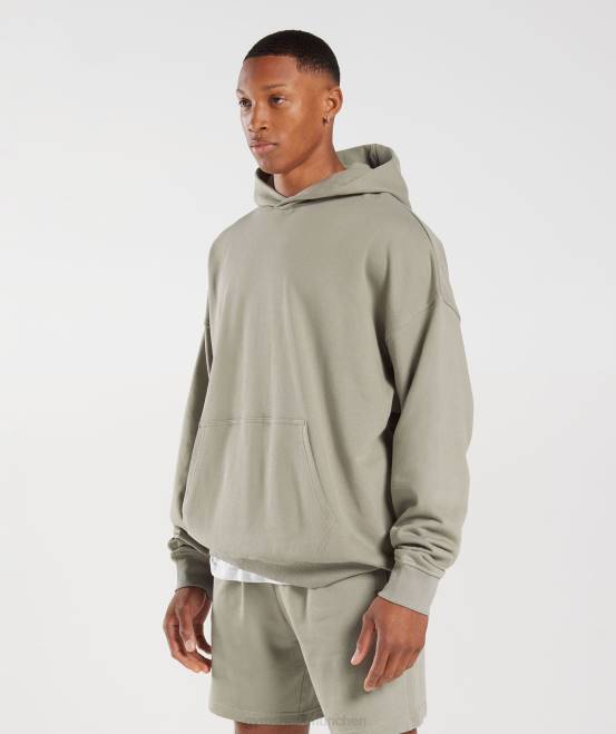 Ecrubraun Kleidung Gymshark Männer Kapuzenpullover mit Essentials für den Ruhetag 04P8800