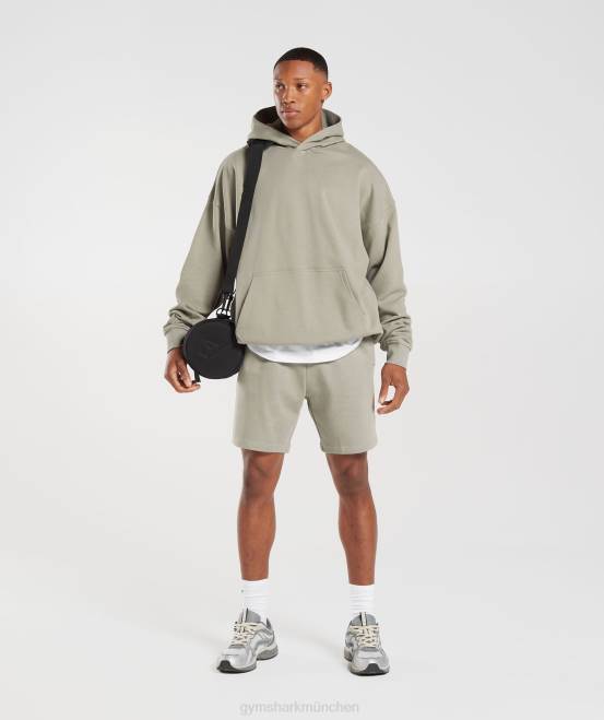 Ecrubraun Kleidung Gymshark Männer Kapuzenpullover mit Essentials für den Ruhetag 04P8800