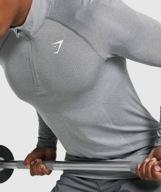Holzkohle Mergel Kleidung Gymshark Männer Vital Light 1/4 Reißverschluss 04P8845
