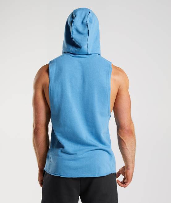 Küstenblau Kleidung Gymshark Männer Legacy-Kapuzenpullover mit Drop-Arm 04P8829
