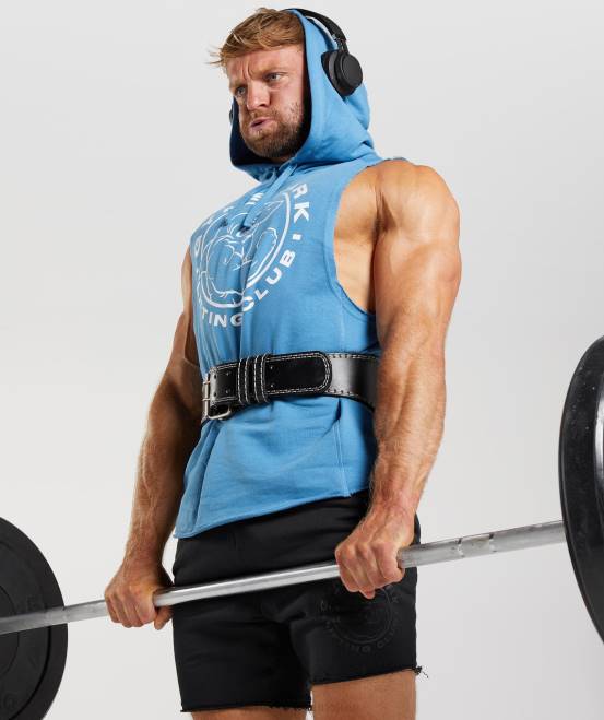 Küstenblau Kleidung Gymshark Männer Legacy-Kapuzenpullover mit Drop-Arm 04P8829