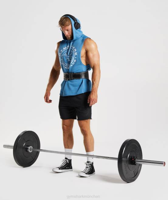 Küstenblau Kleidung Gymshark Männer Legacy-Kapuzenpullover mit Drop-Arm 04P8829