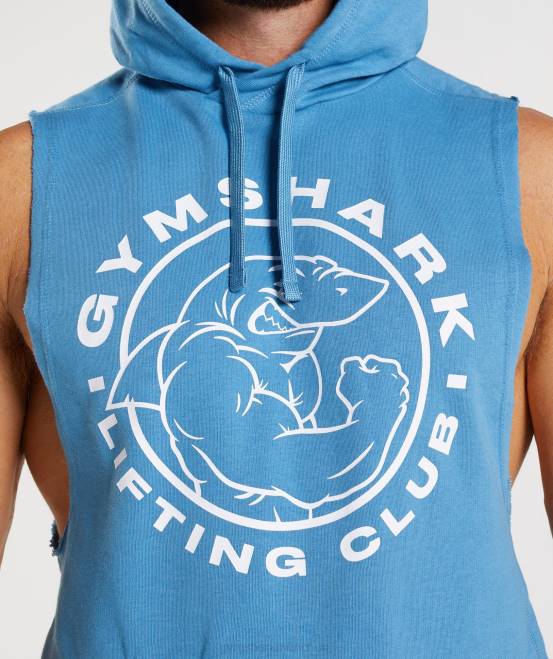 Küstenblau Kleidung Gymshark Männer Legacy-Kapuzenpullover mit Drop-Arm 04P8829