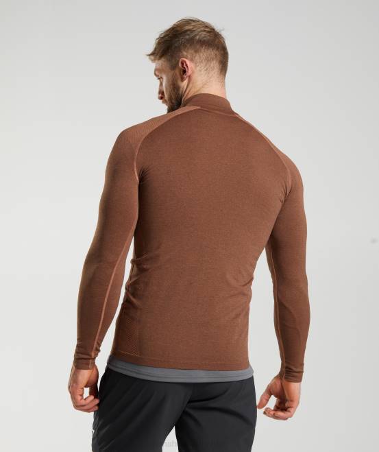 Kakirot/Trüffelbraun Kleidung Gymshark Männer lebenswichtiger 1/4-Reißverschluss 04P8826