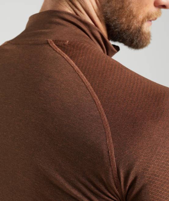 Kakirot/Trüffelbraun Kleidung Gymshark Männer lebenswichtiger 1/4-Reißverschluss 04P8826