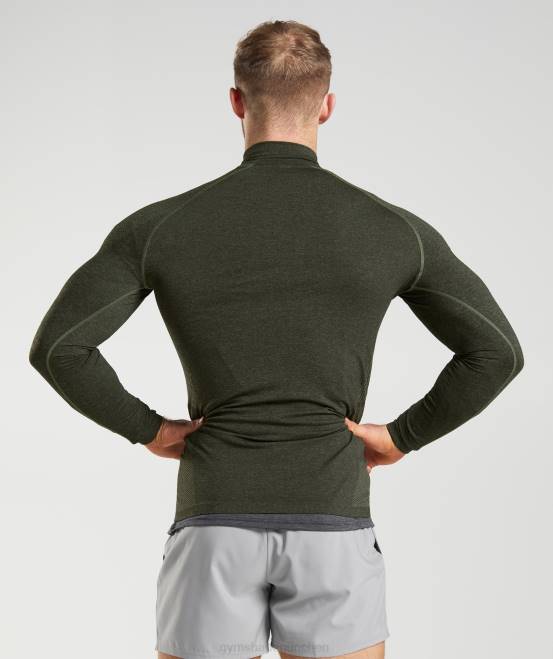 Kern oliv/schwarz Kleidung Gymshark Männer lebenswichtiger 1/4-Reißverschluss 04P8811