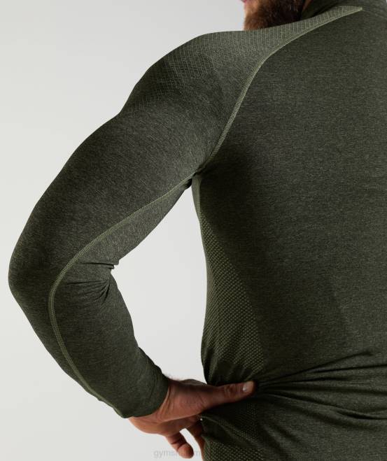 Kern oliv/schwarz Kleidung Gymshark Männer lebenswichtiger 1/4-Reißverschluss 04P8811