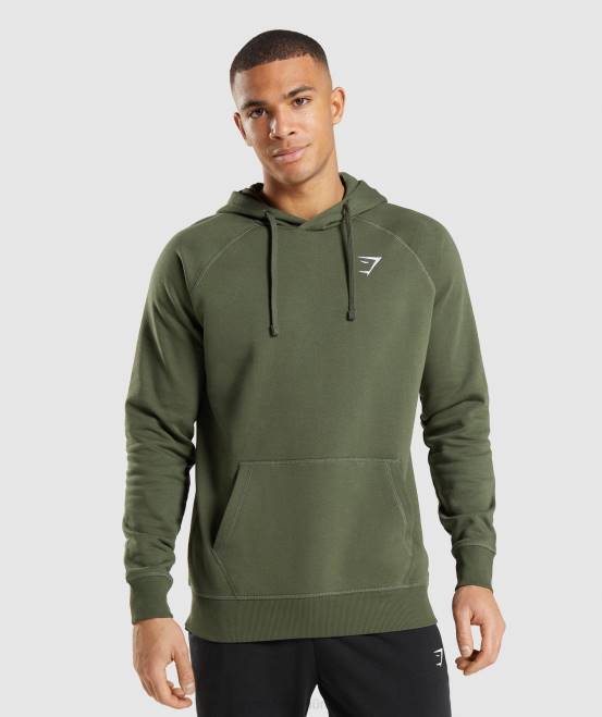 Kernolive Kleidung Gymshark Männer Kapuzenpullover mit Wappen 04P8806