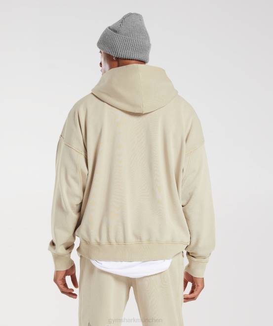 Kieselgrau/Acid-Waschung Kleidung Gymshark Männer College-Hoodie 04P8805