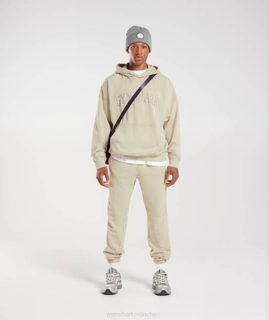 Kieselgrau/Acid-Waschung Kleidung Gymshark Männer College-Hoodie 04P8805