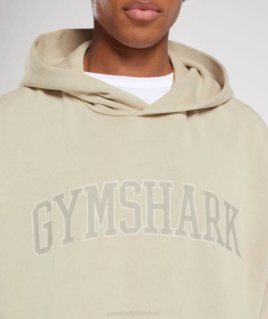 Kieselgrau/Acid-Waschung Kleidung Gymshark Männer College-Hoodie 04P8805