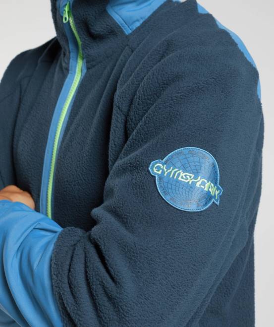 Marine/Seeblau Kleidung Gymshark Männer Vibes-Fleece mit 1/4-Reißverschluss 04P8809