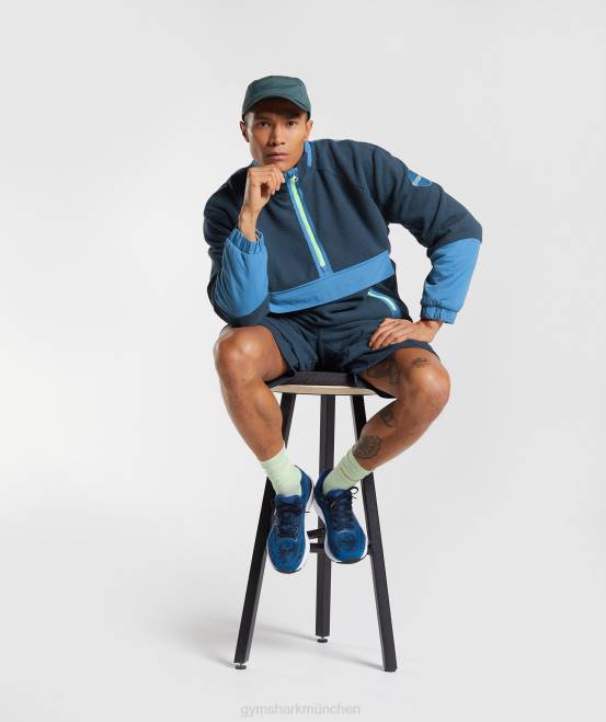 Marine/Seeblau Kleidung Gymshark Männer Vibes-Fleece mit 1/4-Reißverschluss 04P8809