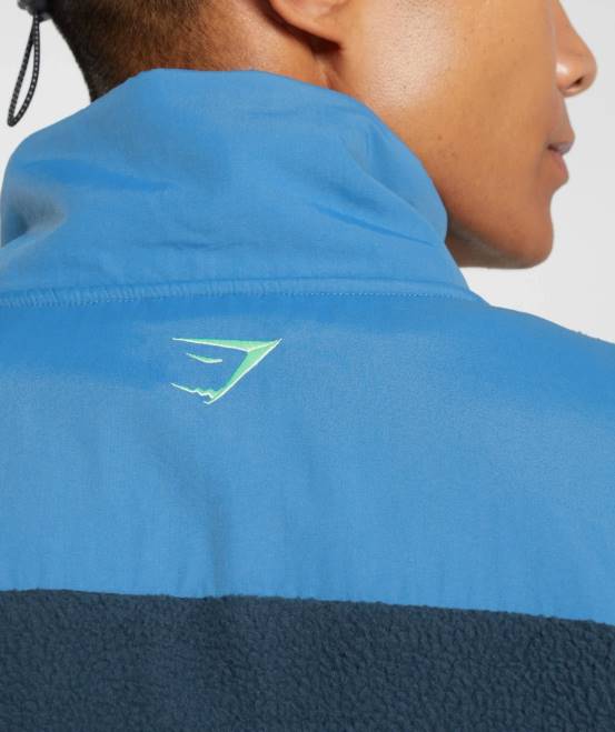 Marine/Seeblau Kleidung Gymshark Männer Vibes-Fleece mit 1/4-Reißverschluss 04P8809