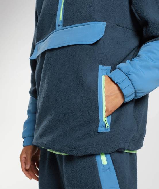 Marine/Seeblau Kleidung Gymshark Männer Vibes-Fleece mit 1/4-Reißverschluss 04P8809