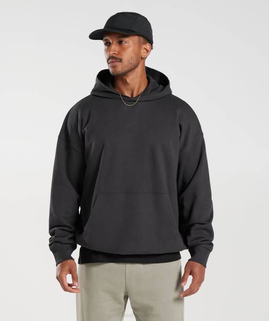Onyxgrau Kleidung Gymshark Männer Kapuzenpullover mit Essentials für den Ruhetag 04P8801