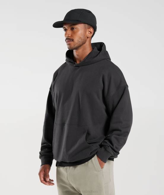 Onyxgrau Kleidung Gymshark Männer Kapuzenpullover mit Essentials für den Ruhetag 04P8801