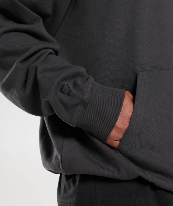Onyxgrau Kleidung Gymshark Männer Kapuzenpullover mit Essentials für den Ruhetag 04P8801