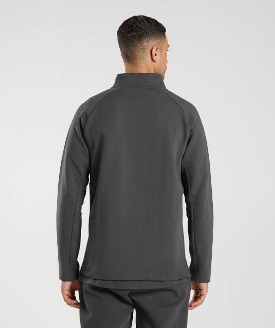 Onyxgrau Kleidung Gymshark Männer Ruhetag 1/4 Reißverschluss 04P8862