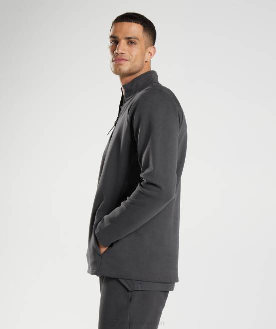 Onyxgrau Kleidung Gymshark Männer Ruhetag 1/4 Reißverschluss 04P8862
