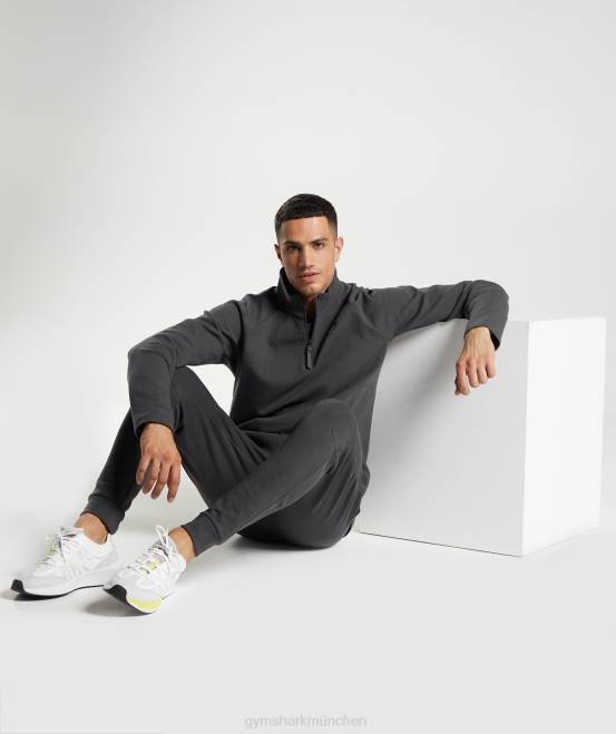 Onyxgrau Kleidung Gymshark Männer Ruhetag 1/4 Reißverschluss 04P8862
