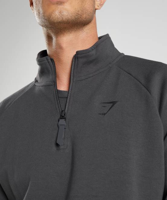 Onyxgrau Kleidung Gymshark Männer Ruhetag 1/4 Reißverschluss 04P8862