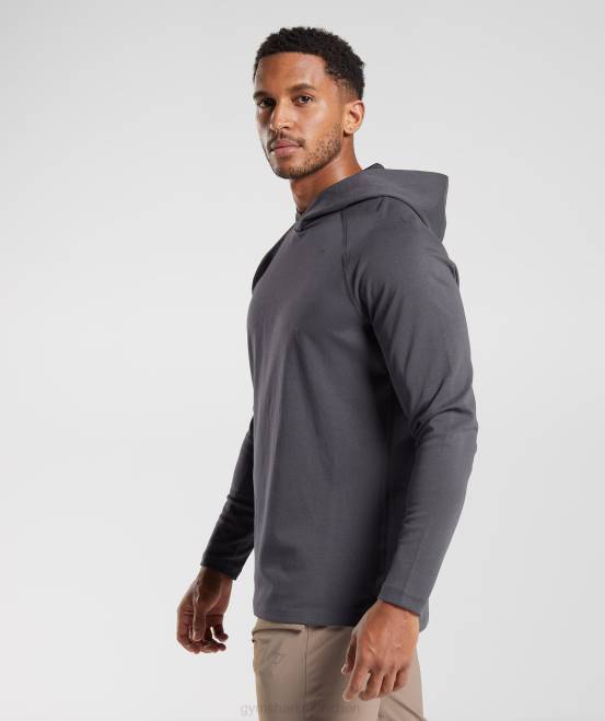 Onyxgrau Kleidung Gymshark Männer Studio-Hoodie 04P8867