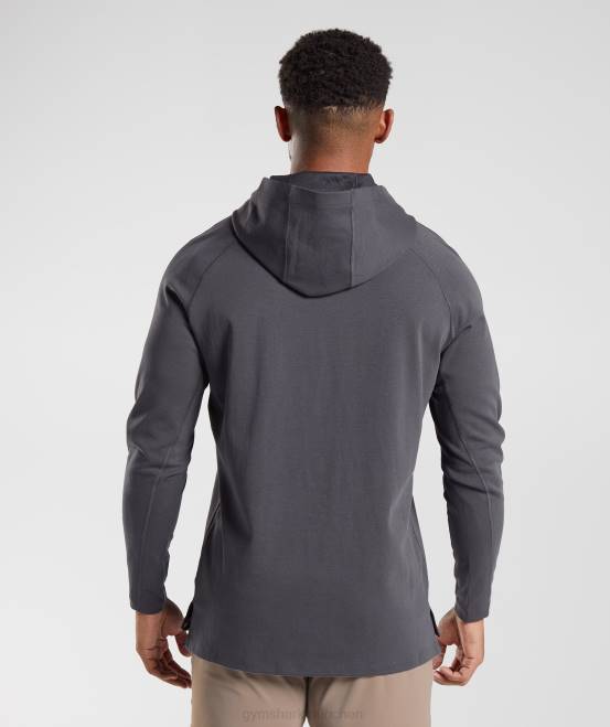 Onyxgrau Kleidung Gymshark Männer Studio-Hoodie 04P8867