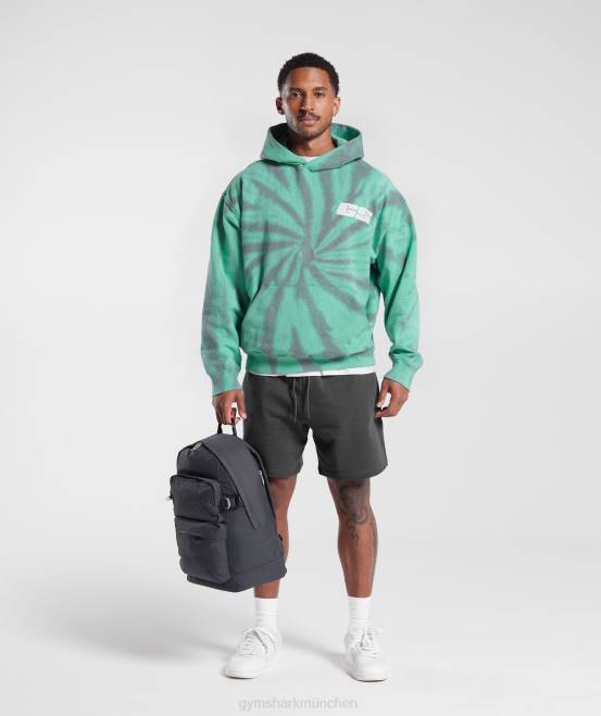 Oxidiertes Grün/Silhouettengrau/Spiraloptik-Waschung Kleidung Gymshark Männer Ruhetag-Hoodie 04P8799
