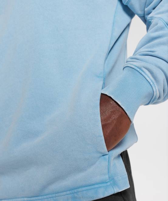 Ozonblau Kleidung Gymshark Männer Powerwashed-Crew 04P8849