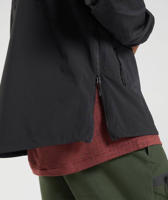 Schwarz Kleidung Gymshark Männer Anorak zurückerobern 04P8828