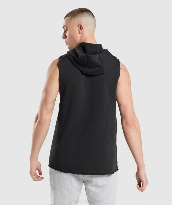 Schwarz Kleidung Gymshark Männer Legacy-Kapuzenpullover mit Drop-Arm 04P8796