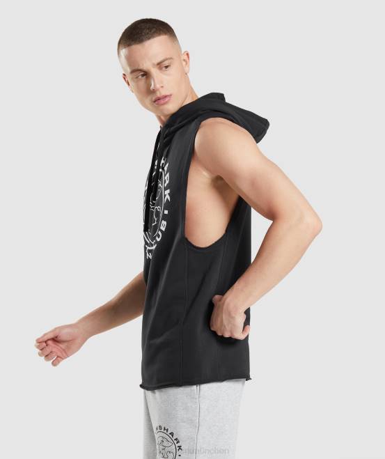 Schwarz Kleidung Gymshark Männer Legacy-Kapuzenpullover mit Drop-Arm 04P8796