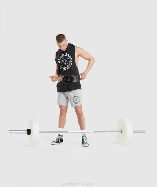 Schwarz Kleidung Gymshark Männer Legacy-Kapuzenpullover mit Drop-Arm 04P8796