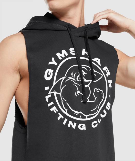 Schwarz Kleidung Gymshark Männer Legacy-Kapuzenpullover mit Drop-Arm 04P8796