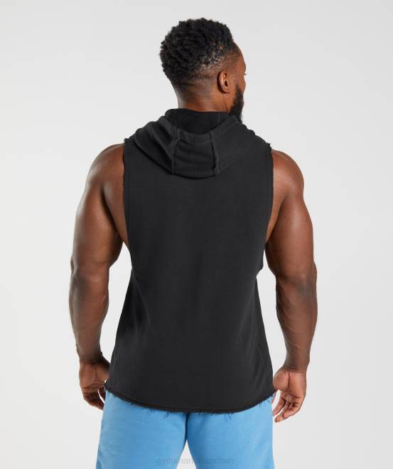 Schwarz Kleidung Gymshark Männer Legacy-Kapuzenpullover mit Drop-Arm 04P8838