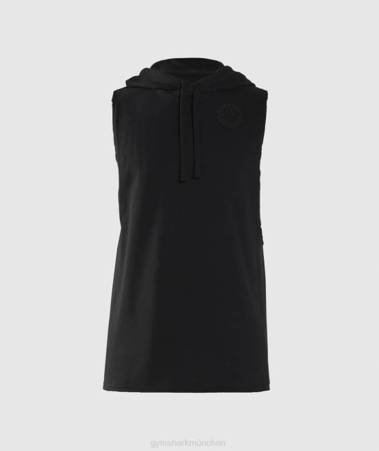 Schwarz Kleidung Gymshark Männer Legacy-Kapuzenpullover mit Drop-Arm 04P8847