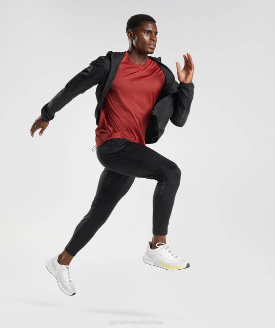 Schwarz Kleidung Gymshark Männer Sport-Windjacke 04P8831
